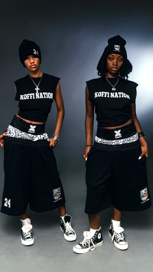 Koffi Nation Layered Waistband Shorts
